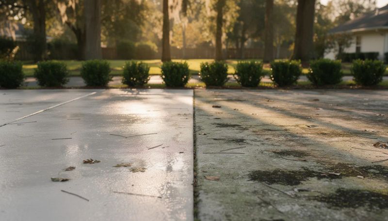 A -Primo Pressure Washing LLC cleaning the exterior of a coastal Atlantic Beach home